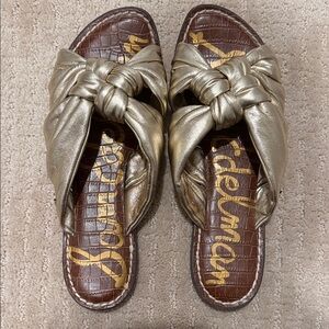 Sam Edelman Metallic Gold Knotted Sandals